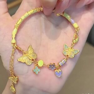 Gold Butterfly Charm Bracelet